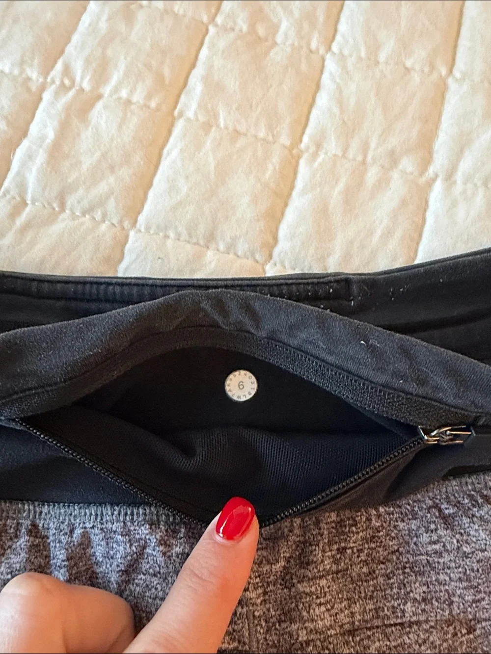 Lululemon Heather Gray speed up Shorts with Black Waistband
